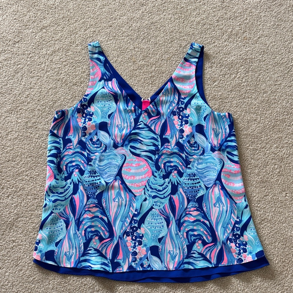 Lilly Pulitzer reversible Vibrant Blue and Pink Blouse
